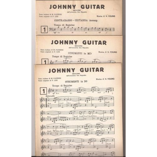 Johnny Guitar - V.Young - Et Sélection De 19 Autres Morceaux Pour Instruments Seuls En Do, Sib Et Mib - Chappell 1954