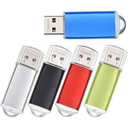 Cle USB 2Go Lot de 5 Disque Flash USB - Métal Multicolore Lot Cles USB 2 Go - Facile Mini Mémoire Stick by