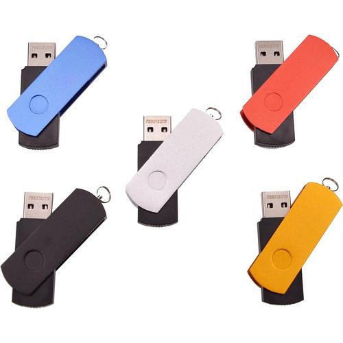 Cle USB 4 Go Lot de 5 Mémoire Sticks Rotation Disque Flash 4Go USB Pen Drive Couleur Mixte Clés USB by