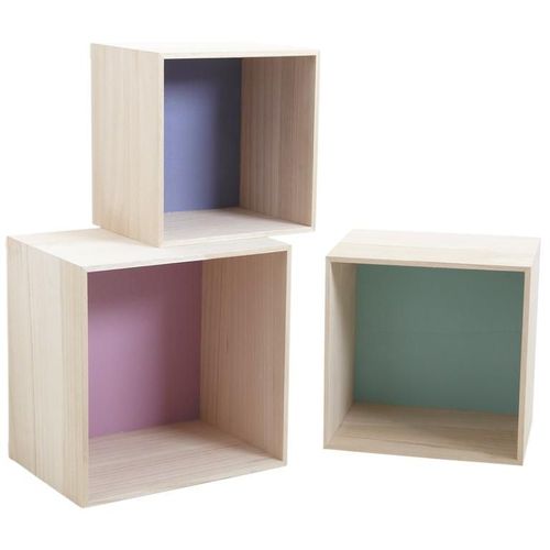 Niches Murales Carrées Colorées (Lot De 3)