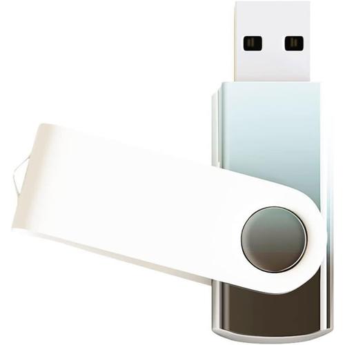 1 lot de clés USB 2.0 de 2 Go - Couleur dégradée - Design pivotant - Pour le stockage de données - Noir/argenté