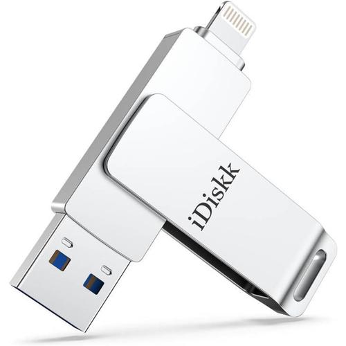 Clé USB 128G Lightning pour iPhone, cle USB iphone certifiée MFi pour iPhone, clé USB de Stockage Externe pour iPhone Compatible avec iPad Mac et PC