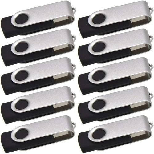 Lot de 5/10/20 clés USB en vrac Capacité réelle Noir 8 Go