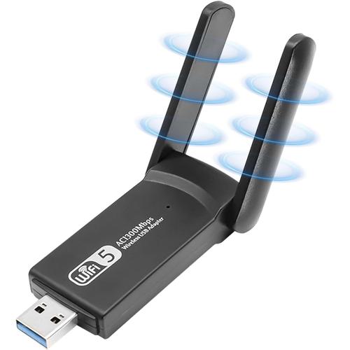 Cle WiFi USB 3.0, 1300 Mbps USB Cle WiFi pour PC Double Bande Compatible avec Windows 11/10/8/7/XP, Mac OS X