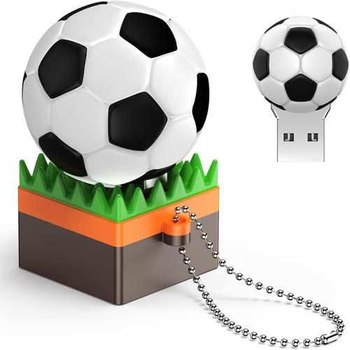 16 Go Clé USB 2.0 Football Clef USB Cartoon Flash Drive Blanc Mémoire Stick Portatif U Disque Stockage de Données pour Fashion Cadeau