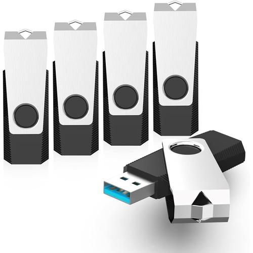 Cle USB 32Go Lot 5 Clé USB 3.0 Pas Cher Flash Drive Porte Clé Stockage Disque Mémoire Stick pour Windows, PC, Enregistreur, Linux (5 Lot Noir)