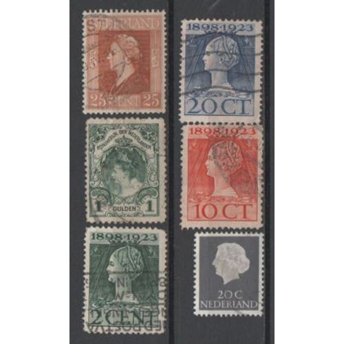 Pays Bas: Lot De 6 Timbres Représentant Des Souveraines Du Pays.