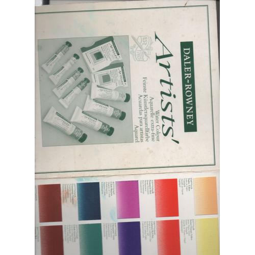 Nuancier Couleur Daler-Rowney Artist's Aquarelle Water Colour