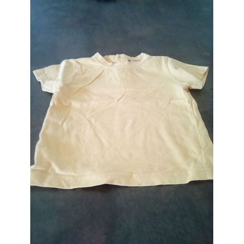 T-Shirt Mc 18 Mois Jaune Boutons Dos
