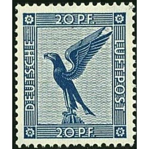 Allemagne, Rép. De Weimar 1926, Beau Timbre De Poste Aérienne Yvert 30, Aigle Impérial Stylisé, 20pf. Bleu Gris, Neuf*.
