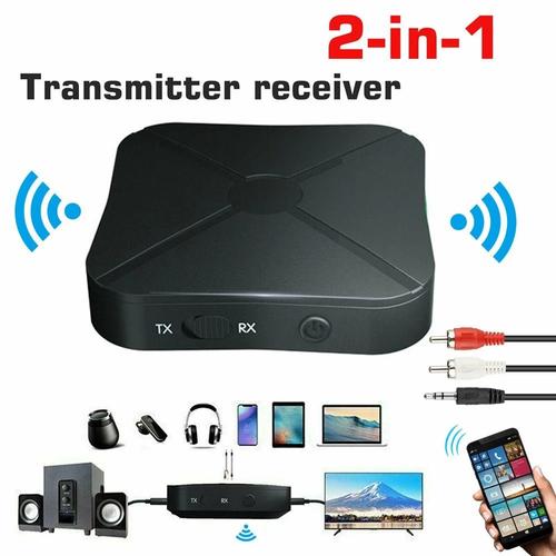 Récepteur Émetteur Bluetooth, Convertisseur Audio Sans Fil Transmetteur Récepteur Bluetooth 5.0 2 En 1 Adaptateur Audio Sans Fil Appel Mains Libres De Voiture Mns