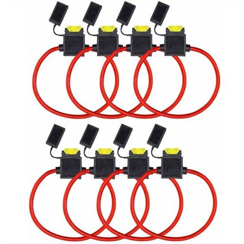 16pack Porte Fusibles 12v Etanche 14awg 20amp Auto Voiture Motor Lame Fusible(Taille Moyenne) Mns