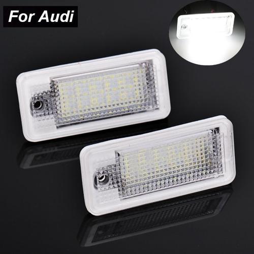 Blanche - Blanche - 1 Paire/2 Pièces Lumière De Plaque'immatriculation Led De Voiture Blanc 6000k 3w 18 Smd Ampoule Led Plaque'immatriculation Pour Audi A4 A6 C6 A3 B6 B7 S6 A8 Q7