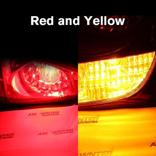 Rouge Et Jaune - 1056-Bau15s - Ampoule Led Canbus 21w, Lumière De Voiture, Double Couleur, Clignotant, Pour La Course De Jour