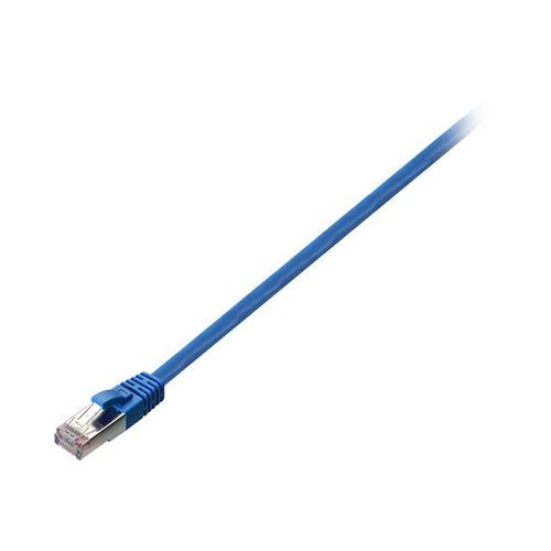 V7 - Cordon de raccordement - RJ-45 (M) pour RJ-45 (M) - 1 m - STP - CAT 6 - sans crochet, moulé - bleu