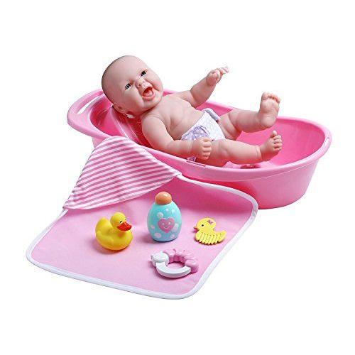 Jc Toys La Newborn Realistic Baby Doll Bathtub Gift Set Featuring 13 All Vinyl Newborn Doll (8 Piece)