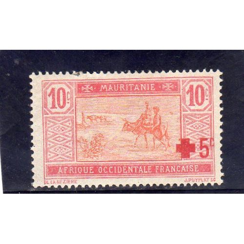 Timbre-Poste De Mauritanie (Caravane Dans Le Désert. Surcharge Au Profit De La Croix-Rouge)