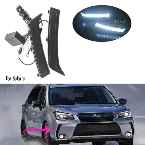 Blanc Seulement - Feu Clignotant Led Pour Subaru Forester, Feu De Jour Pour Subaru Forester 2013 2014 2015 2016 2017 2018, Feu Antibrouillard Drl