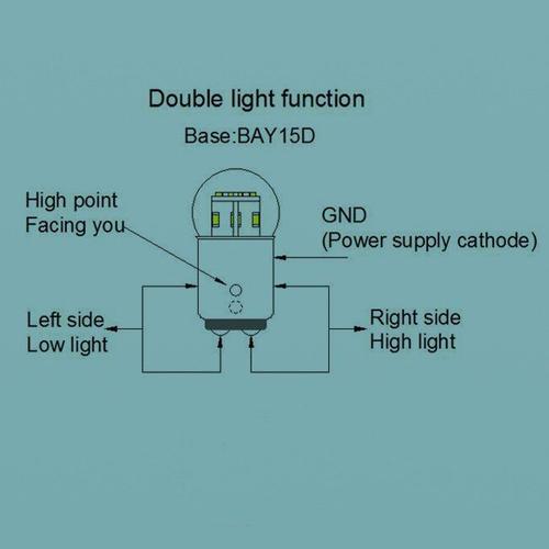 Bay15d-Double Lumière - Blanc - 6vdc - Mini Ampoule Lampe De Moto G18 6v Indicateur'équipement Led Source De Lumière Automatique Clignotant Arrière