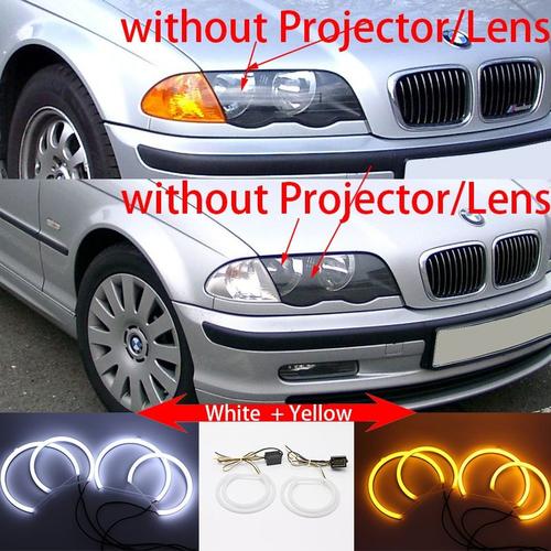 1. Sans Objectif Wy - Lacet De Lumière Led, Coton, A Mené, L'?il'ange Halo, Double Couleur, Pour Bmw Série 3 E46 316i 318i 320d 320i 323i 328i 330i 325xi 330d 1998 05