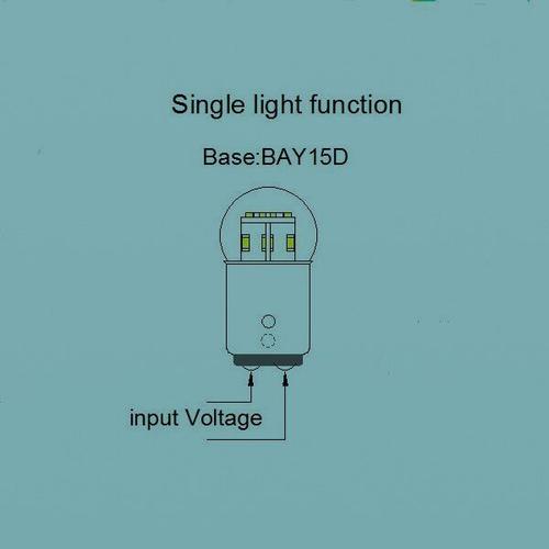 Bay15d-Lumière Unique - Rouge - 12 Vcc - Mini Ampoule Lampe De Moto G18 6v Indicateur'équipement Led Source De Lumière Automatique Clignotant Arrière