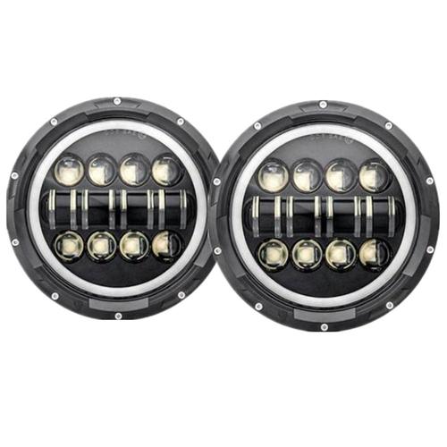 Phare 2 Pièces - Phare Led De Voiture De 7 Pouces, Adapté À Lada Niva 4x4 Uaz Hunter Pour Land Rover Defender Pour Nissan Patrol Y60 Pour Mazda Miata Mx5