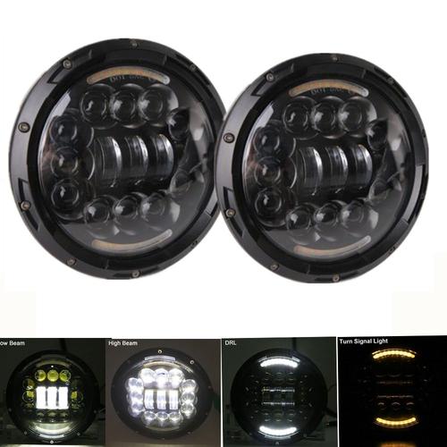 Phare 2 Pièces - Phare Led De Voiture De 7 Pouces, Adapté À Lada Niva 4x4 Uaz Hunter Pour Land Rover Defender Pour Nissan Patrol Y60 Pour Mazda Miata Mx5