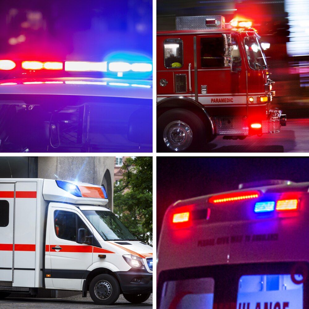 Bleu Et Rouge - Lumires Stroboscopiques De Police  3 Led, ... - 2