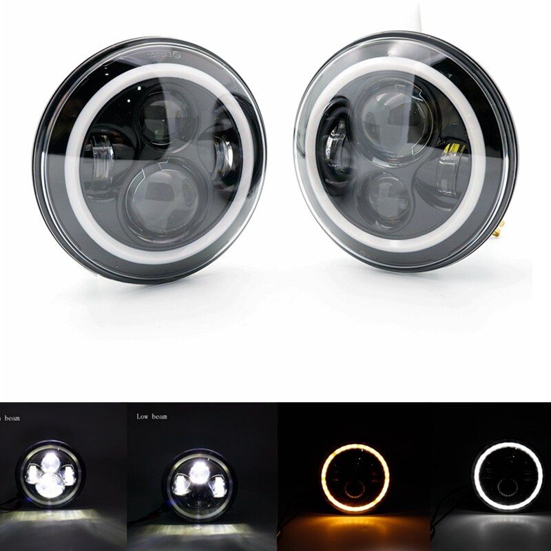 Phare Noir 2pc - Phares Led Ronds De 7 Pouces Pour Jeep Wran... - 3