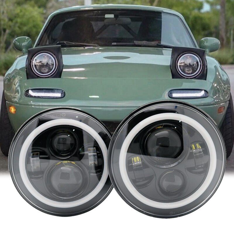 Support Noir 2pc - Phares Led Ronds De 7 Pouces Pour Jeep Wr... - 2