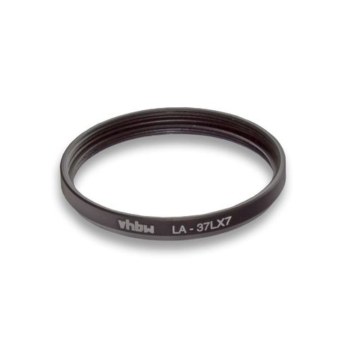 Adaptateur de filtre en métal vhbw 37mm noir pour appareil photo de type Panasonic LA-37LX7, DMW-FA1, DMW-FA1E, DMW-FA1GU.