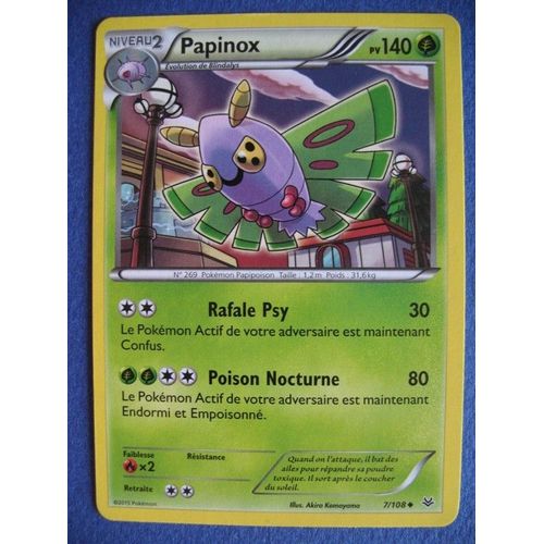 Carte Pokemon - Papinox - 7/108 - Xy - Ciel Rugissant - 2015 - Scb