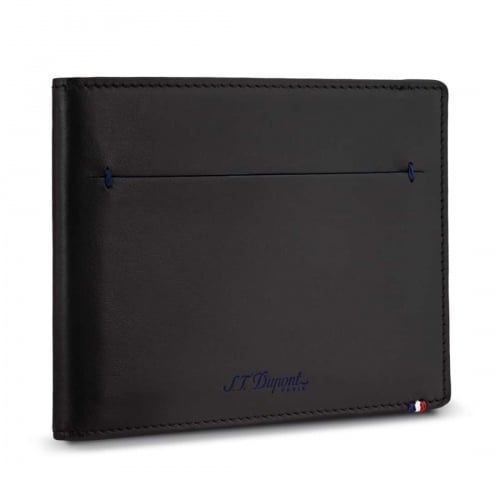 Porte Billet Porte Carte St Dupont Slim Ligne D Noir Et Bleu