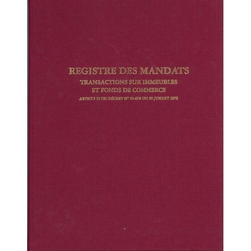 Lebon Vernay Registre Immobilier - Mandat Transaction Immeuble & Fonds Commerce 32x25 200 P.