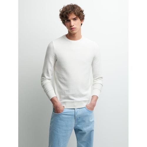 Pull Col Rond Uni - Blanc Neige - Xl