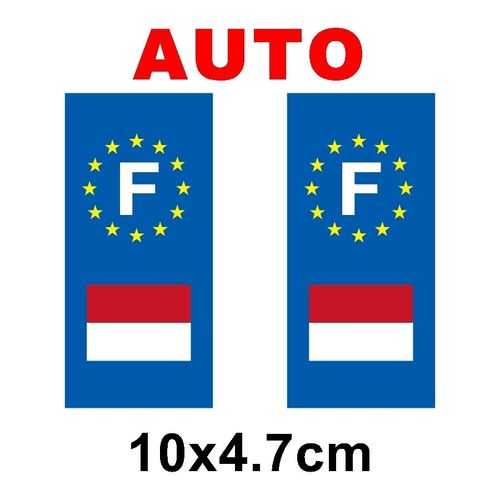 Autocollant Plaque Immatriculation Auto Drapeau Monaco