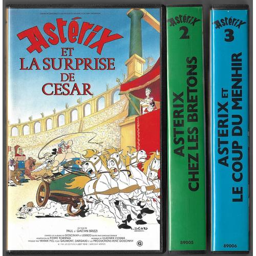 Lot 3 Vhs Astérix : La Surprise De César / Chez Les Bretons / Le Coup Du Menhir