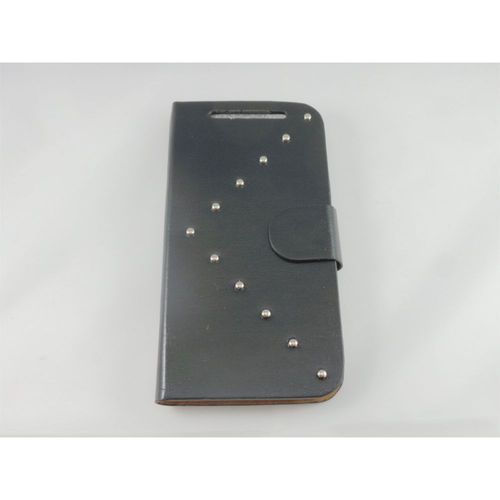 Etui Folio Articulé Déco Rivet Porte Carte Noir Pour Htc One 2 M8