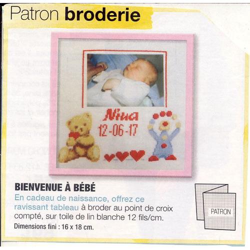 Patron Couture Grille Broderie Modes Et Travaux N 1403 Tableau De Naissance Grille Broderie Avec Alphabet Rakuten