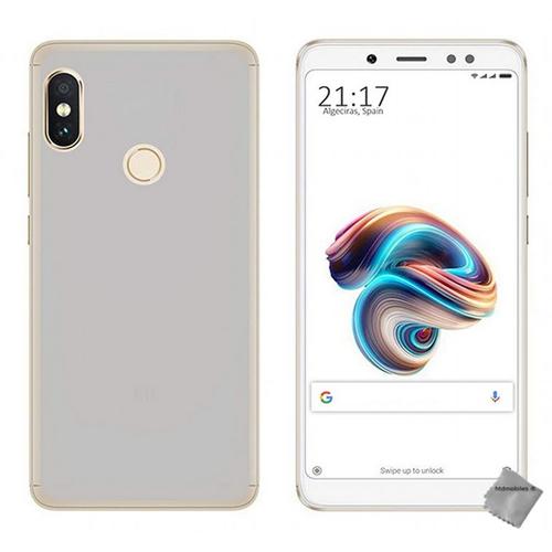 Housse Etui Coque Pochette Silicone Gel Fine Pour Xiaomi Redmi Note 5 + Verre Trempe - Blanc Transparent