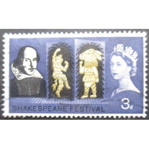 Royaume-Uni N°382 Shakespeare Oblitéré