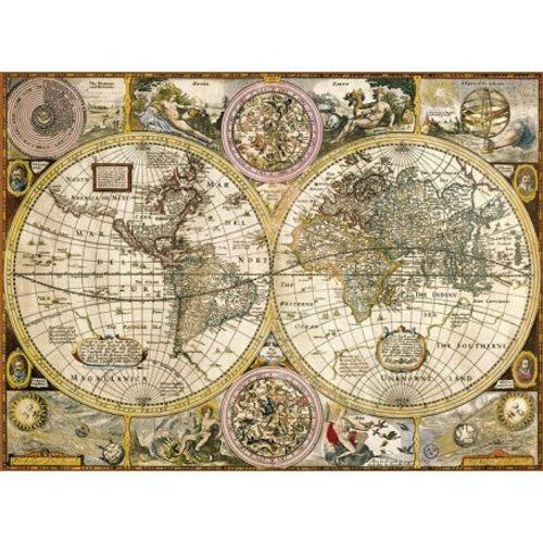 Puzzle Adulte Ancienne Carte Du Monde - Collection Pays - 3000 Pieces - Clementoni