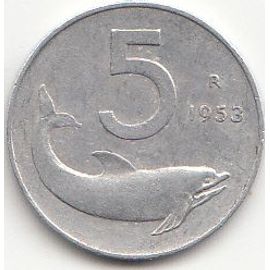 Italie, 5 Lires, 1953