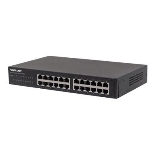 Intellinet 24-Port Gigabit Ethernet Switch, 24 x 10/100/1000 Mbit/s RJ45-Ports, IEEE 802.3az (Energy Efficient Ethernet), Desktop, 19" Rackmount, Metal - Commutateur - non géré - 24 x 10/100/1000...