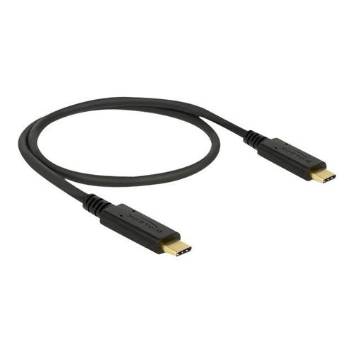 Delock - Câble USB - 24 pin USB-C (M) pour 24 pin USB-C (M) - USB 3.1 Gen 2 - 5 A - 50 cm - noir