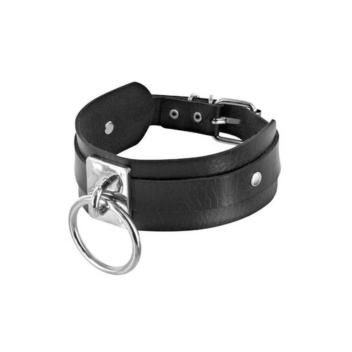 Collier Large Noir Avec Anneau Fétish Tentation