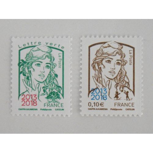 Philex 2018 Paris. 2 Timbres Surchargés "Marianne De Ciappa" 2013 - 2018