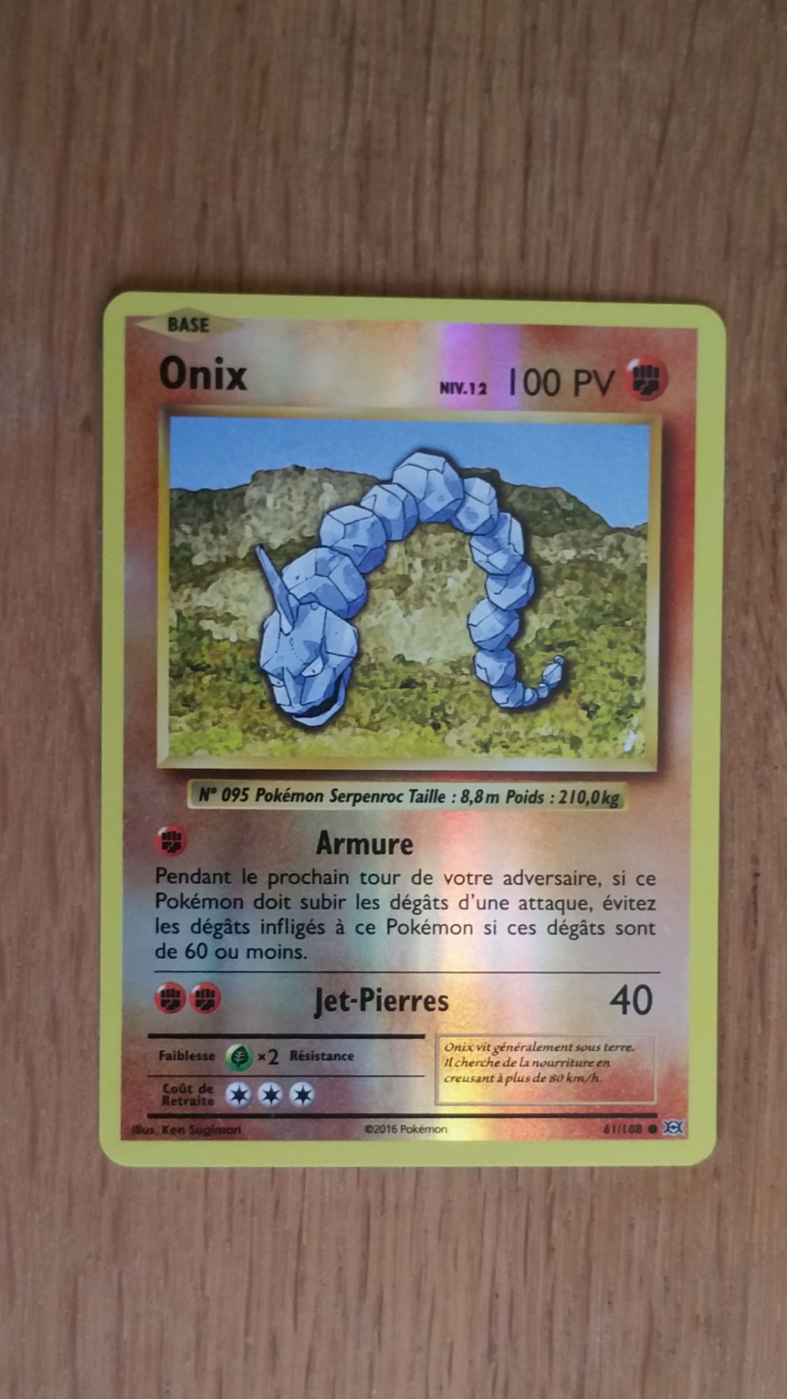 Carte Pokémon Série XY Evolution 61/108 onix