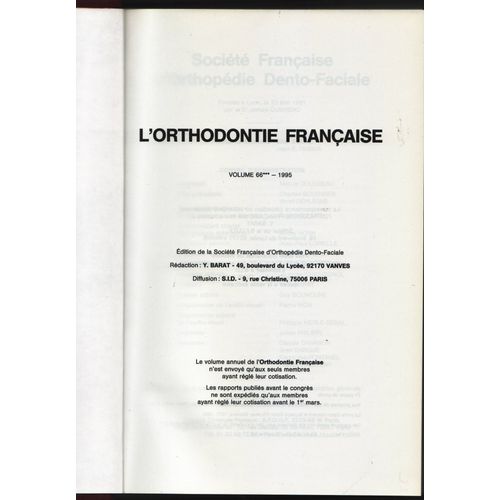 L'orthodontie Française Volume  N° 66 : 68e Congrès 1995. A Propos Des Rythmes De Croissance Staturale Et Faciale