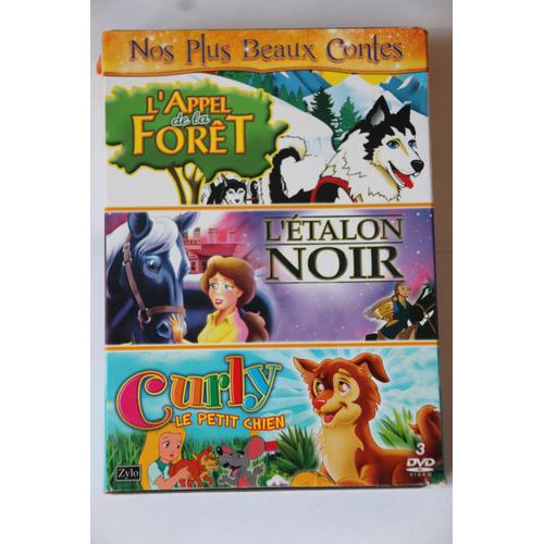 Lot de 3 DVD's - l'appel de la forêt, l'étalon noir et Curky le petit chien  - Label Emmaüs